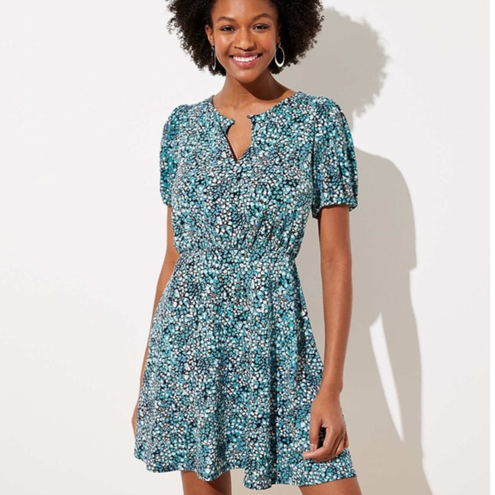 WILDFLOWER PUFF SLEEVE FLARE DRESS